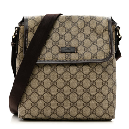 Gucci GG Plus Monogram Small Flap Messenger Bag Beige Dark Brown 1 of 8