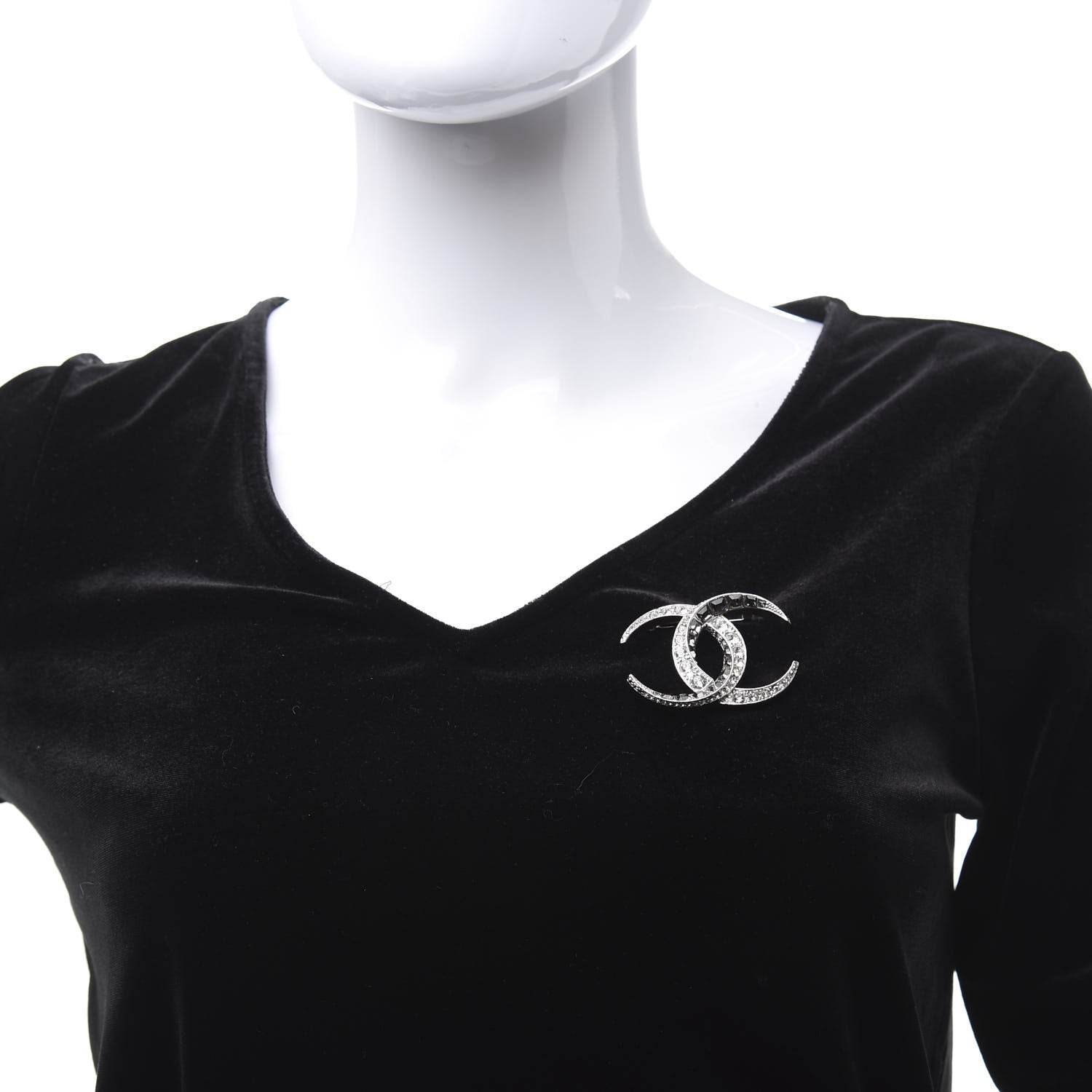 Chanel Baguette Crystal Dubai CC Brooch Silver 2 of 5