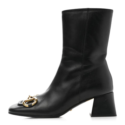 Gucci Nappa Charlotte Horsebit 55mm Ankle Boots 35.5 Black 1 of 17