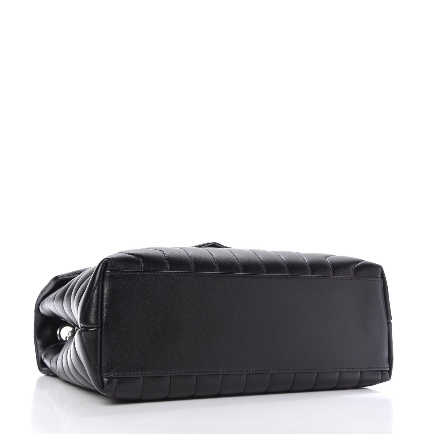Calfskin Y Quilted Monogram Medium Loulou Chain Satchel Black