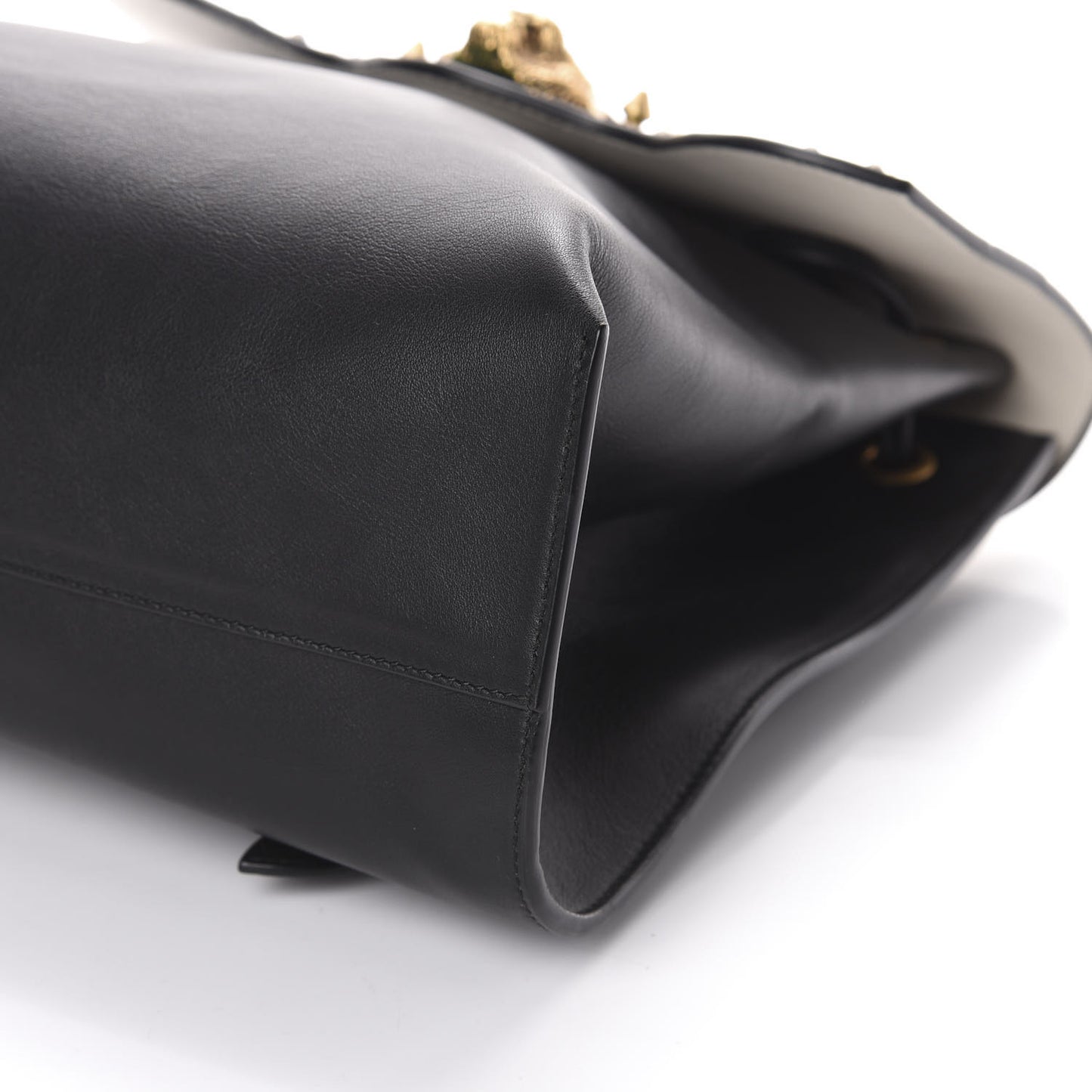 Calfskin Malin Backpack White Black Gold