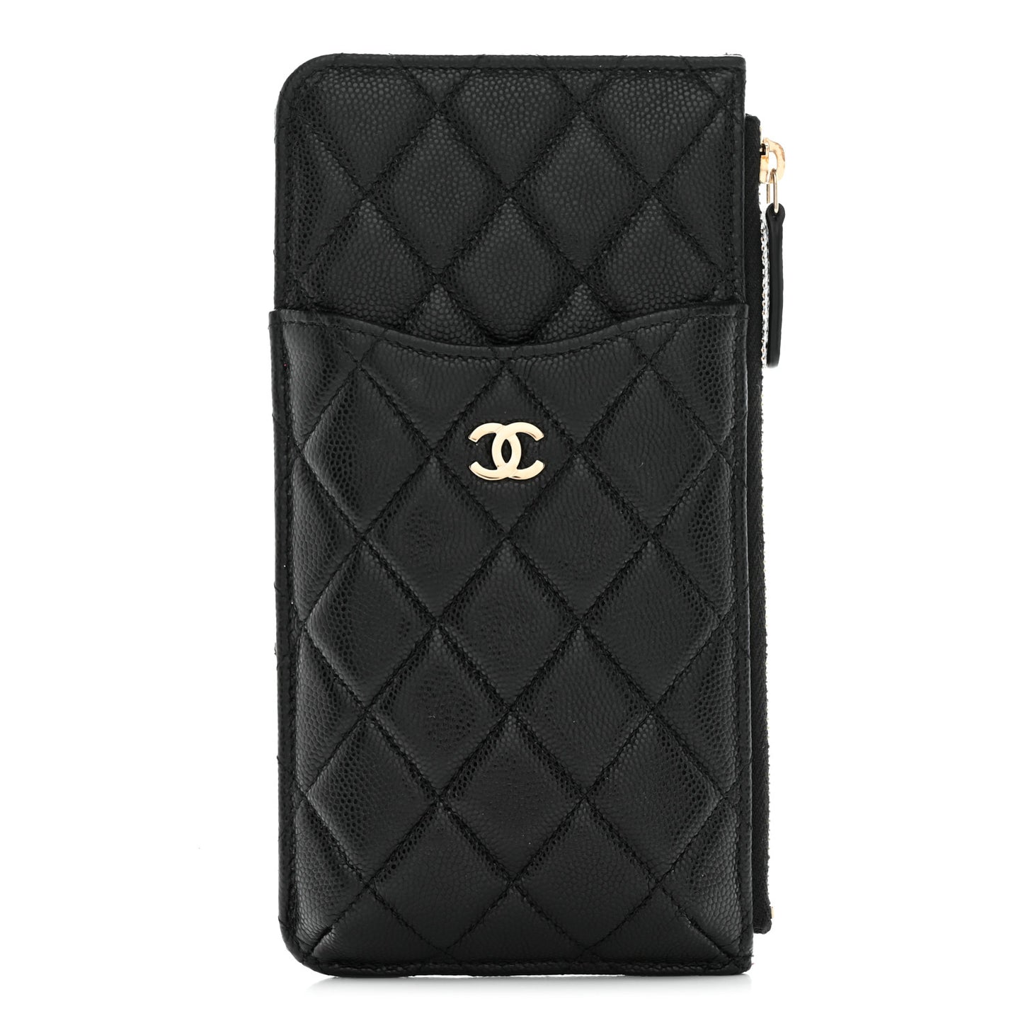Caviar Quilted Classic iPhone Pouch Black