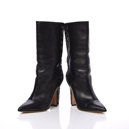 Valentino Garavani Nappa Suede Beaded Boots 38 Black 6 of 16