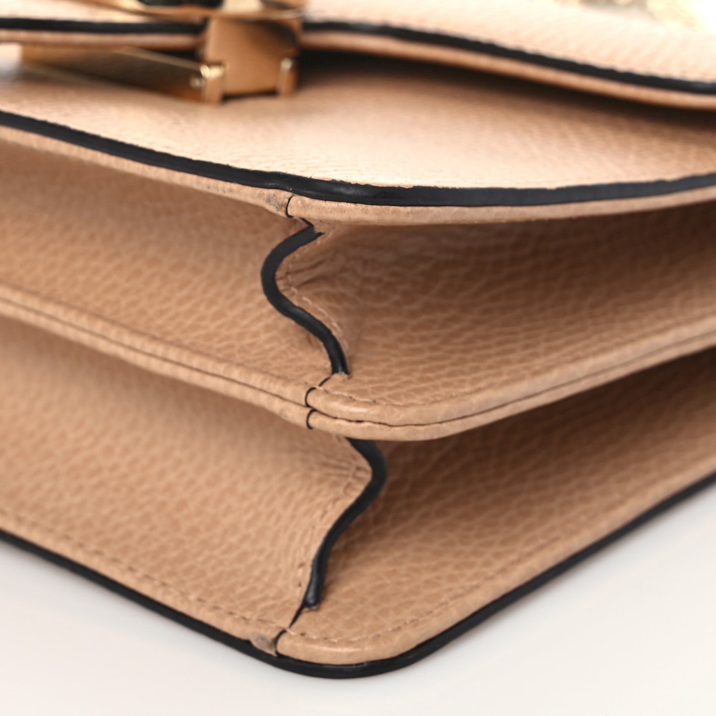 Dollar Calfskin Small Interlocking G Shoulder Bag Camelia