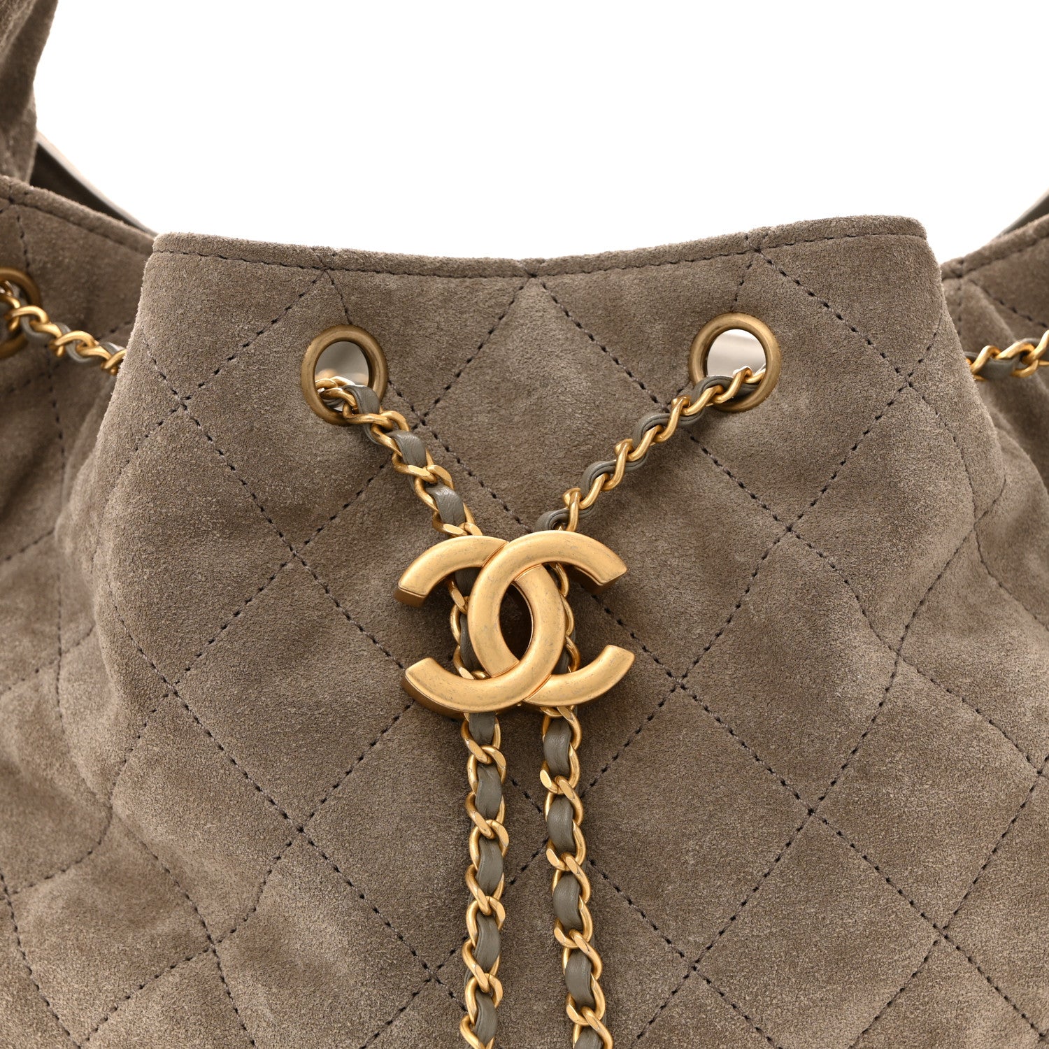 Chanel Suede Quilted Medium Chanel 25 Handbag Dark Grey 8 of 14