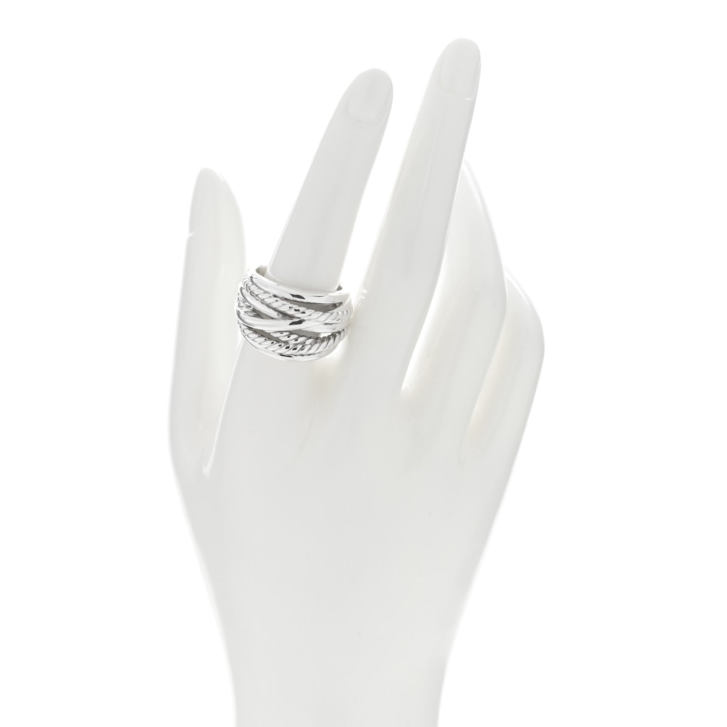 Sterling Silver 18mm Wide Crossover Cable Ring 59 8.75