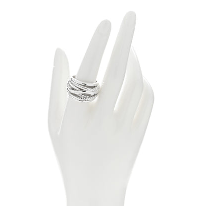 David Yurman Sterling Silver 18mm Wide Crossover Cable Ring 59 8.75 2 of 4