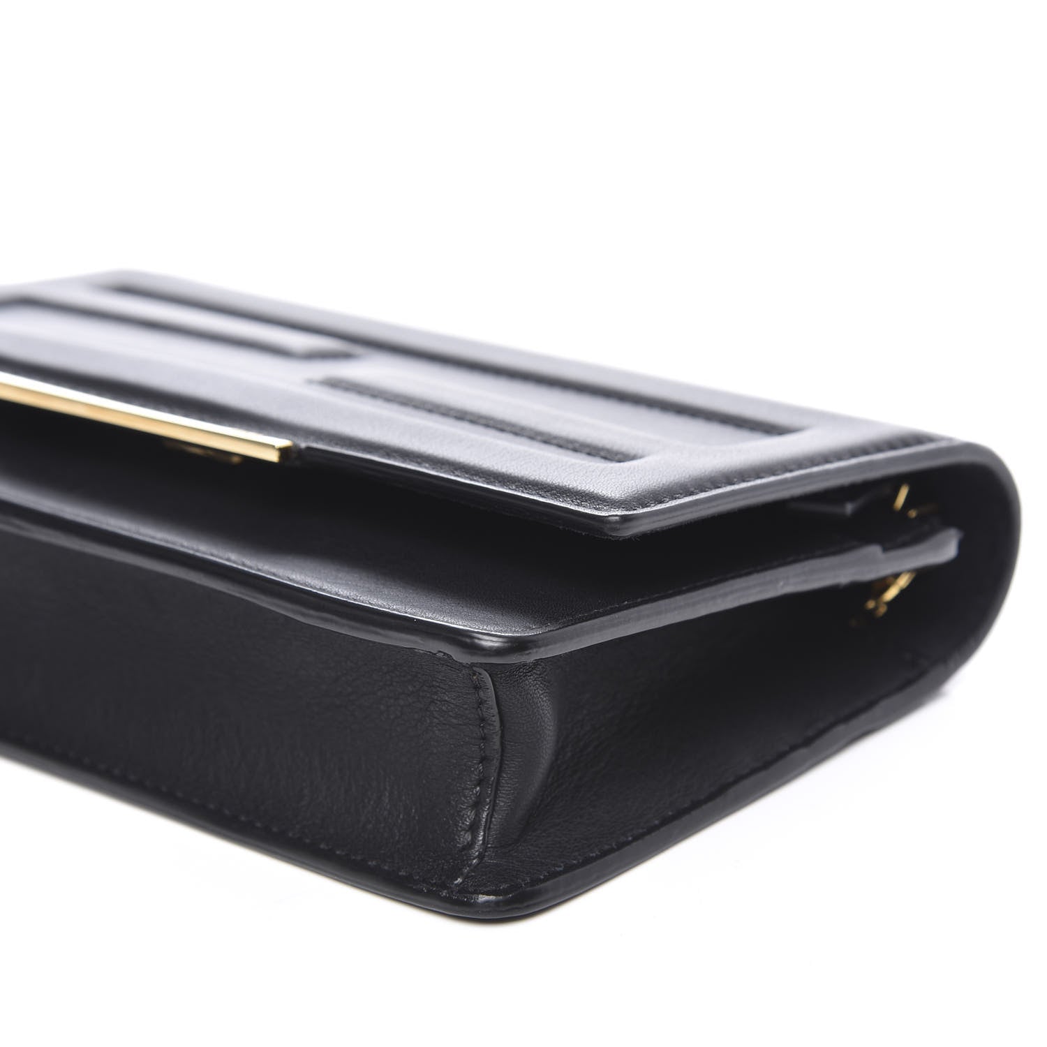 Fendi Vitello Flamingo Tube Wallet on Chain Black 8 of 9