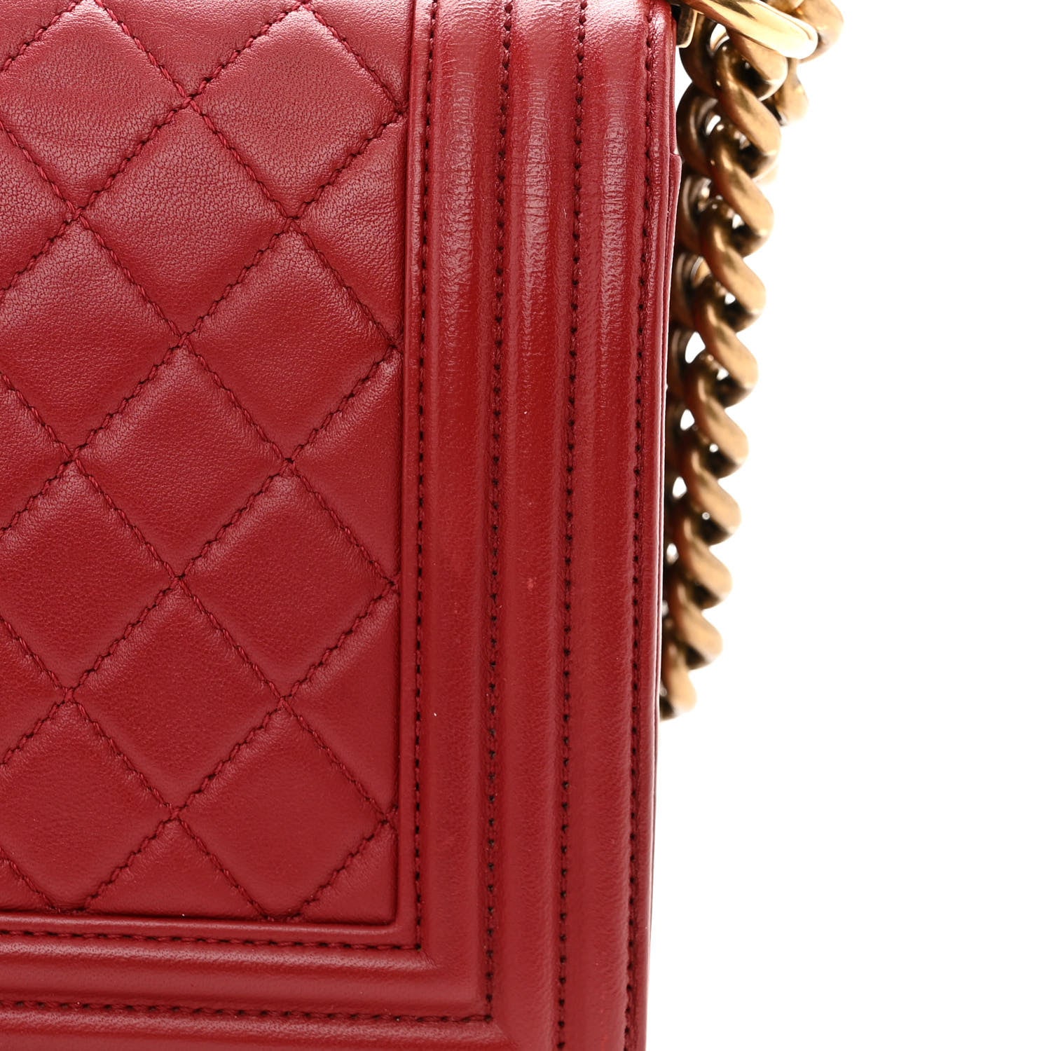 Chanel Lambskin Quilted Medium Boy Flap Dark Red 13 of 13