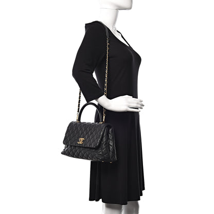 Chanel Caviar Quilted Small Coco Handle Flap Black 2 of 12