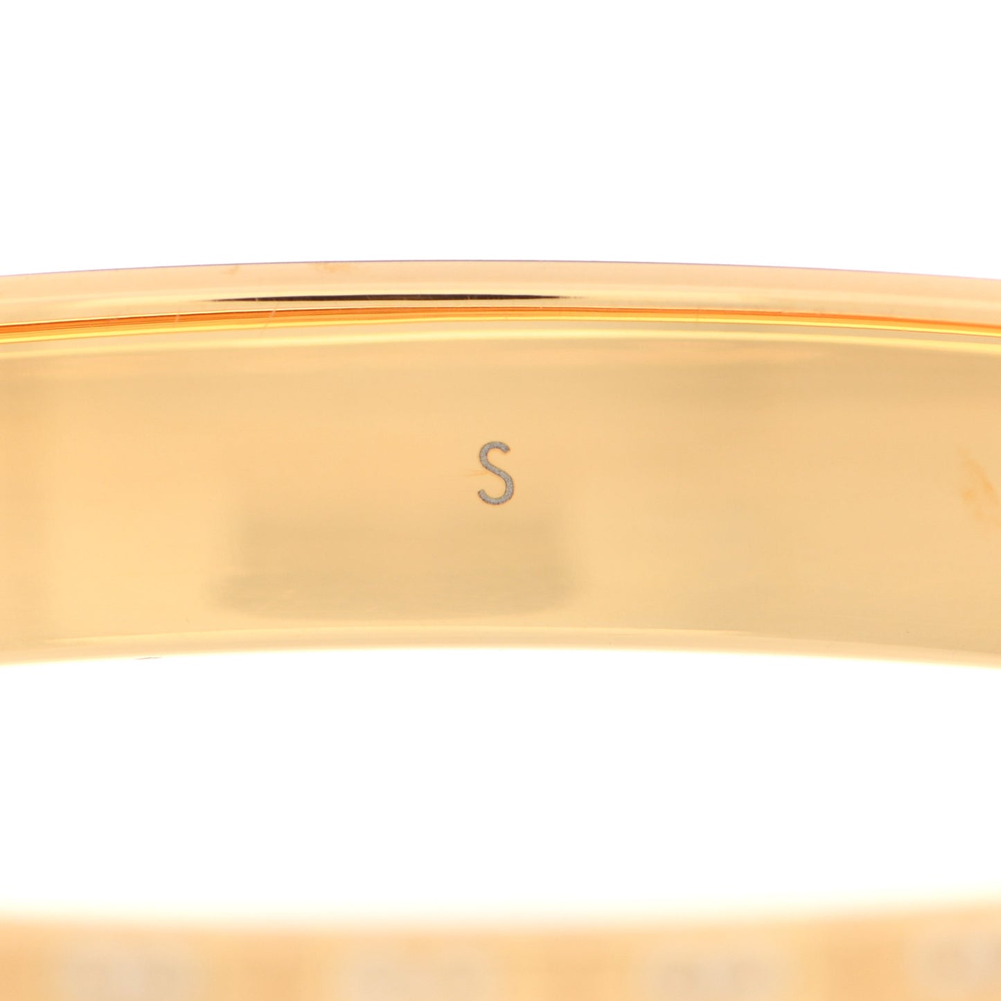 Brass Crystal Monogram Nanogram Strass Cuff S Gold