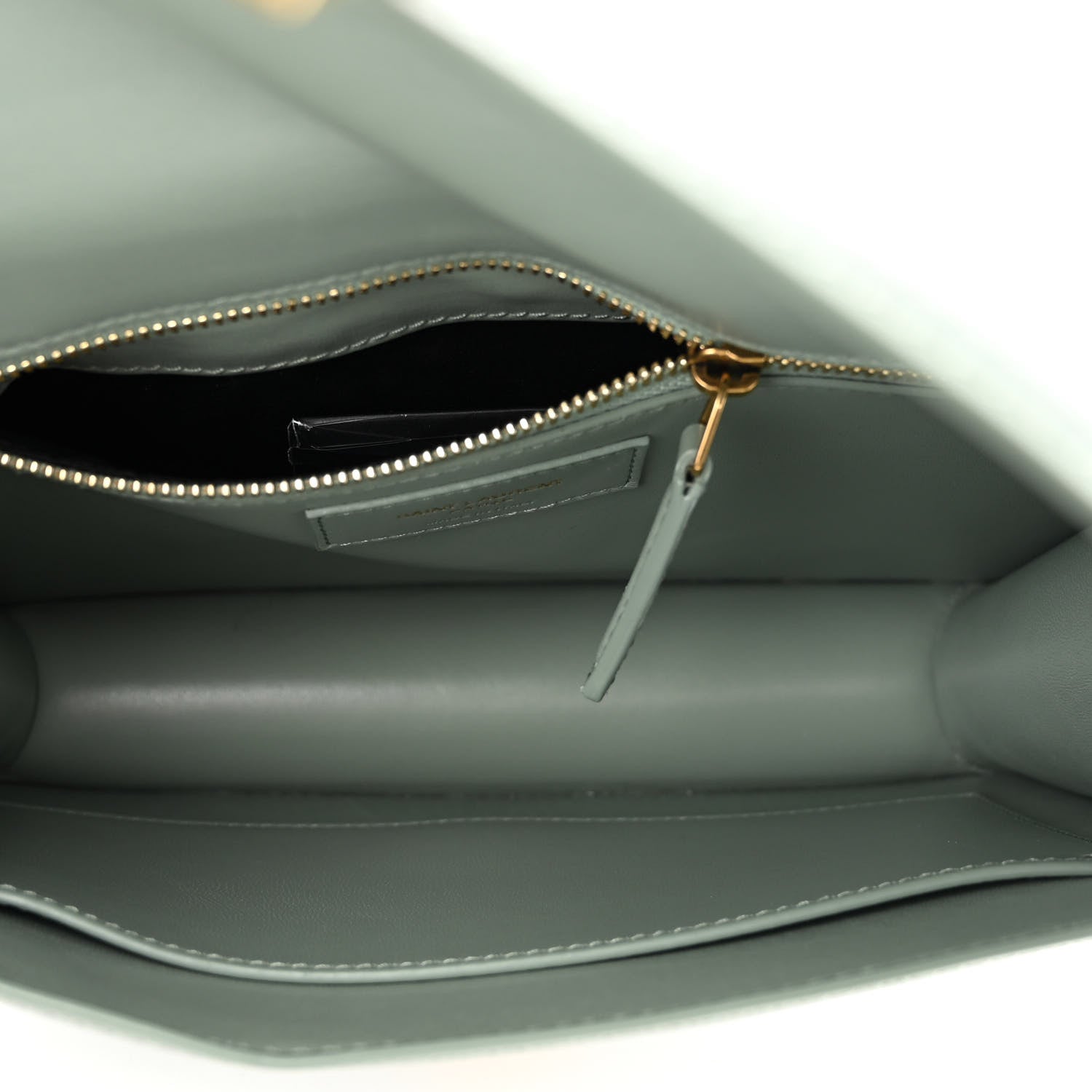 Saint Laurent Smooth Calfskin Carre Satchel Vert Opaline 5 of 9