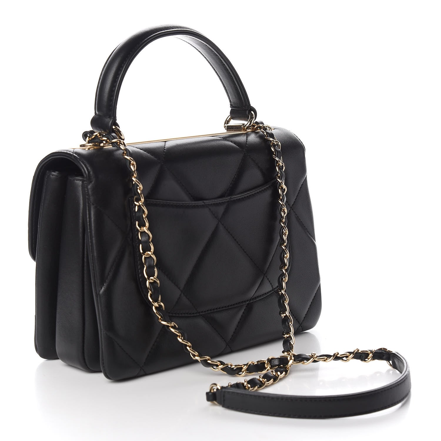 Chanel Lambskin Quilted Small Trendy CC Dual Handle Flap Bag Black 2 of 13