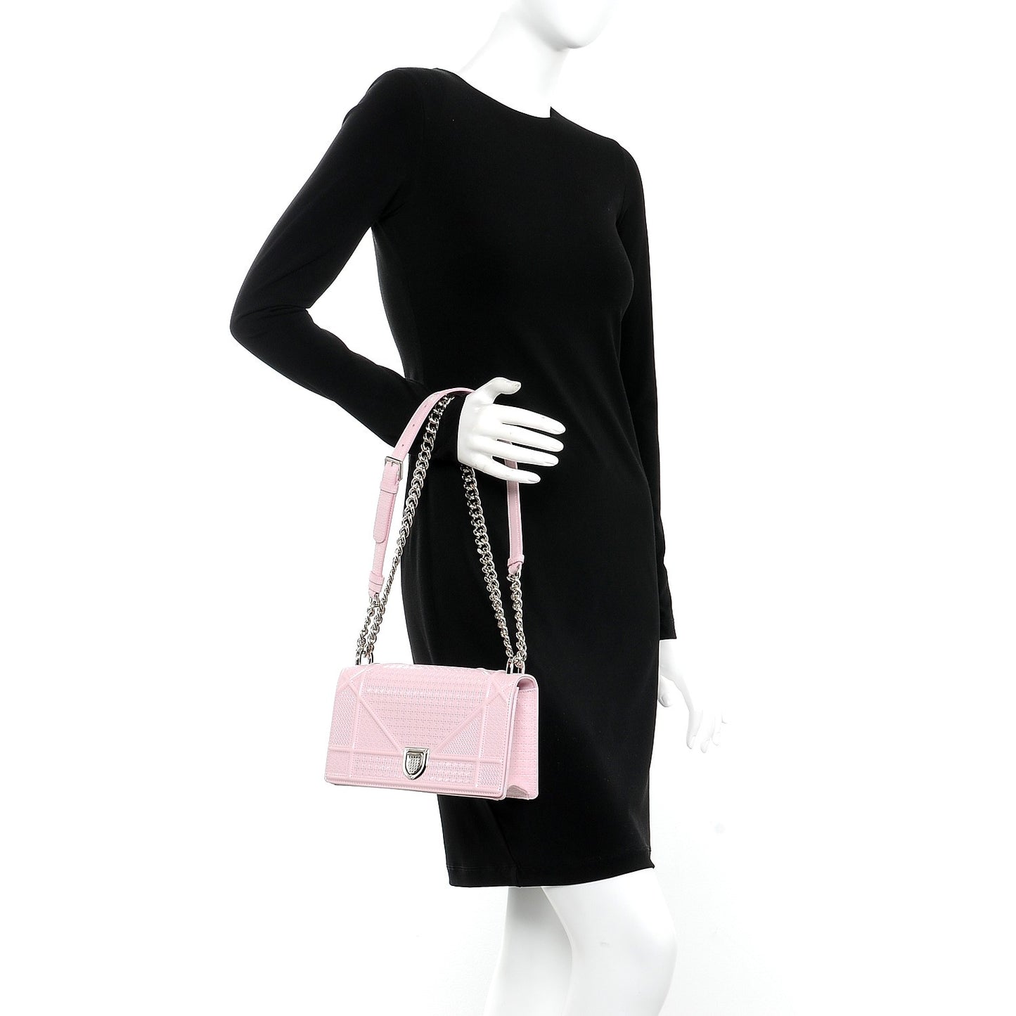 Patent Micro-Cannage Small Diorama Flap Bag Rose