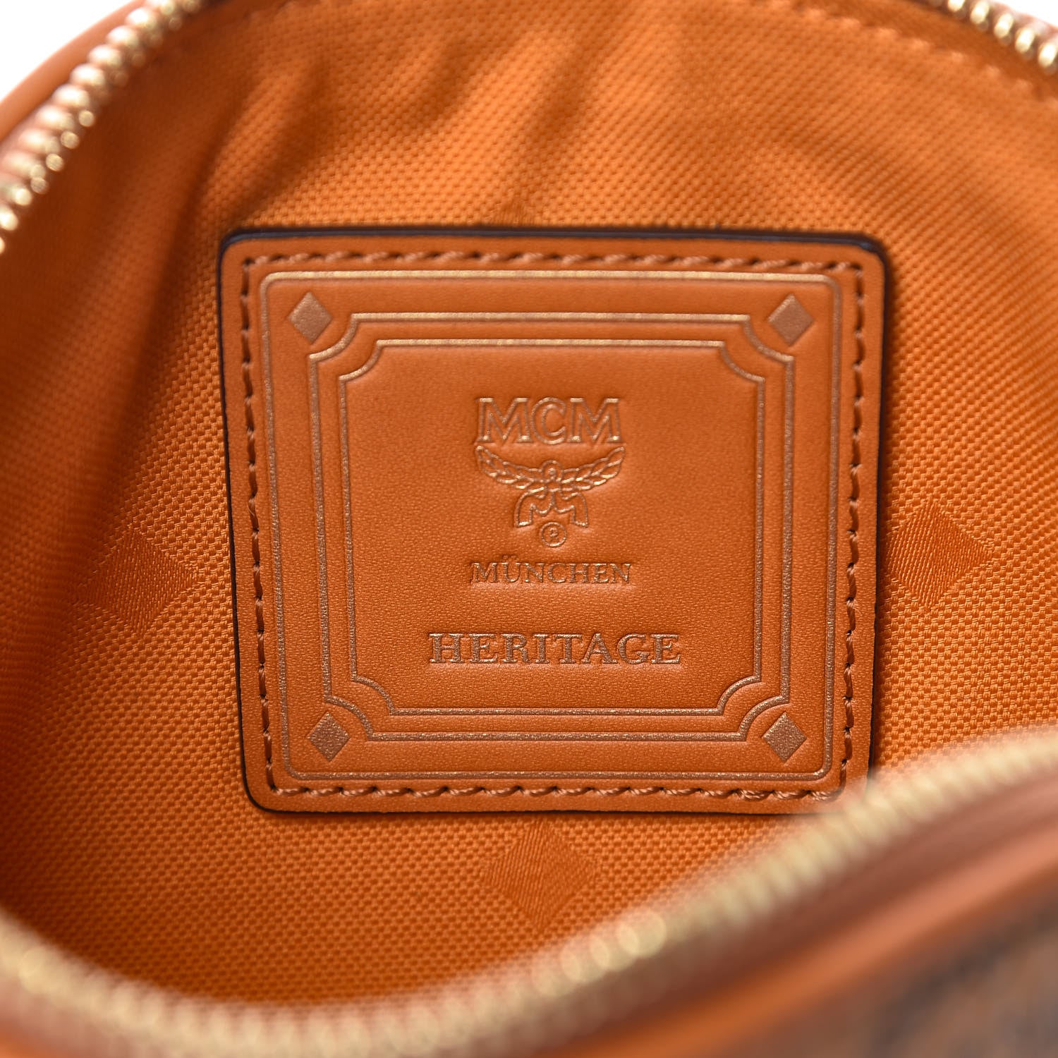 MCM Visetos Heritage Medium Cosmetic Pouch Cognac 6 of 7