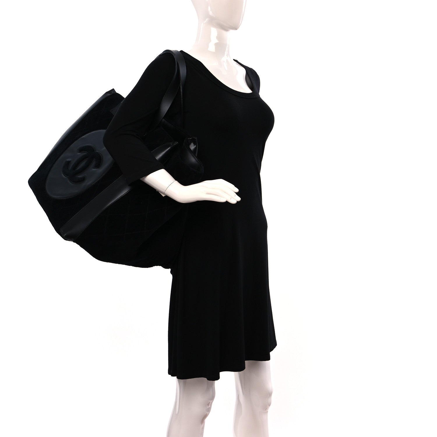 Chanel Terry Cotton CC Beach Tote Towel Set Black 2 of 11