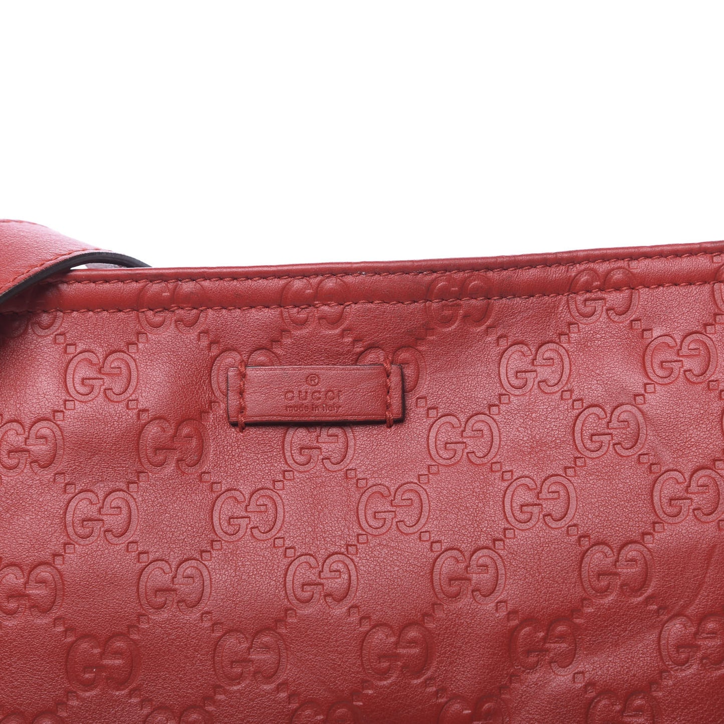 Guccissima Medium Flat Messenger Bag Red