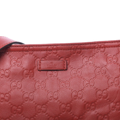Gucci Guccissima Medium Flat Messenger Bag Red 10 of 14