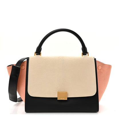 Celine Pony Hair Smooth Calfskin Small Tri-Color Trapeze Seashell Multicolor 1 of 9