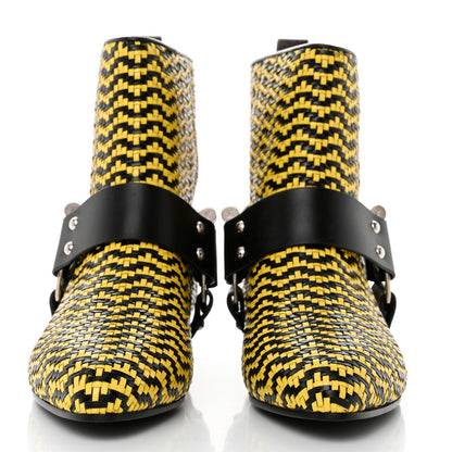 Louis Vuitton Calfskin Woven Rhapsody Ankle Boots 41 Yellow Black 2 of 10