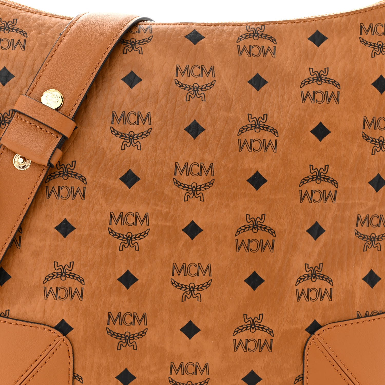 MCM Visetos Medium Klara Hobo Cognac 7 of 9