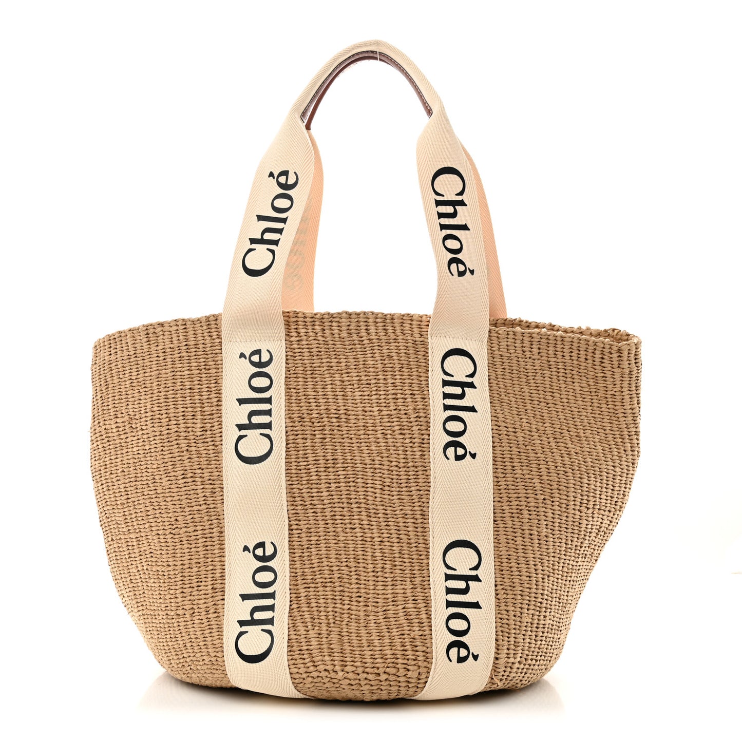 Raffia Large Woody Tote White