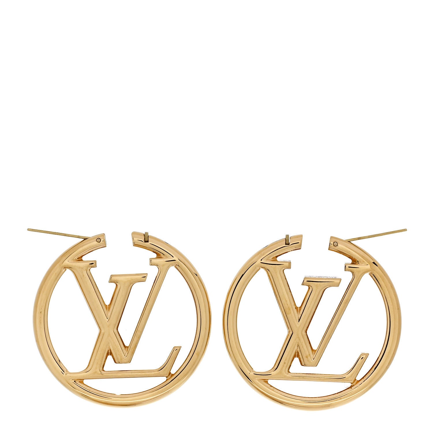 Louis Vuitton Metal Louise Hoop Earrings Gold 3 of 5