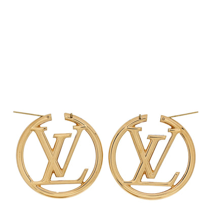 Louis Vuitton Metal Louise Hoop Earrings Gold 3 of 5