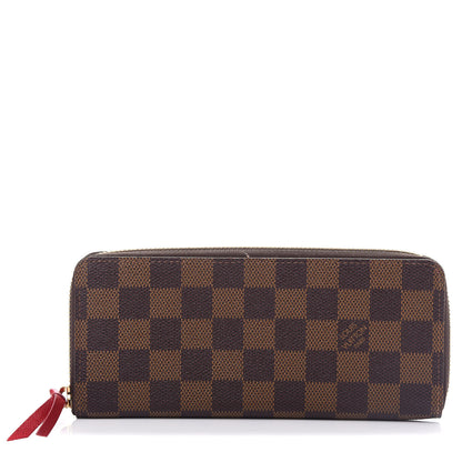Louis Vuitton Damier Ebene Clemence Wallet Cherry 1 of 7
