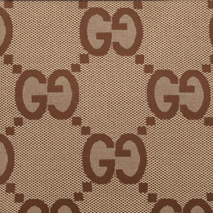 Gucci Monogram Jumbo GG Textured Dollar Calfskin Pouch Camel Ebony New Acero 8 of 10