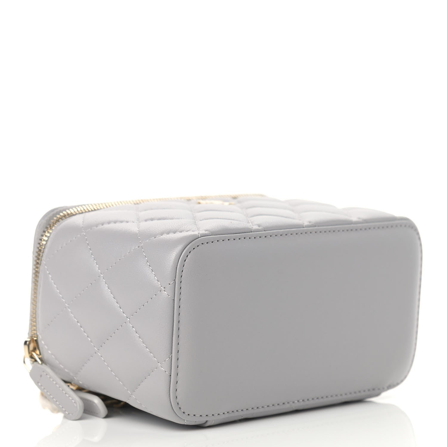 Chanel Lambskin Quilted Small Pearl Crush Vanity Case With Chain Grey 4 of 9