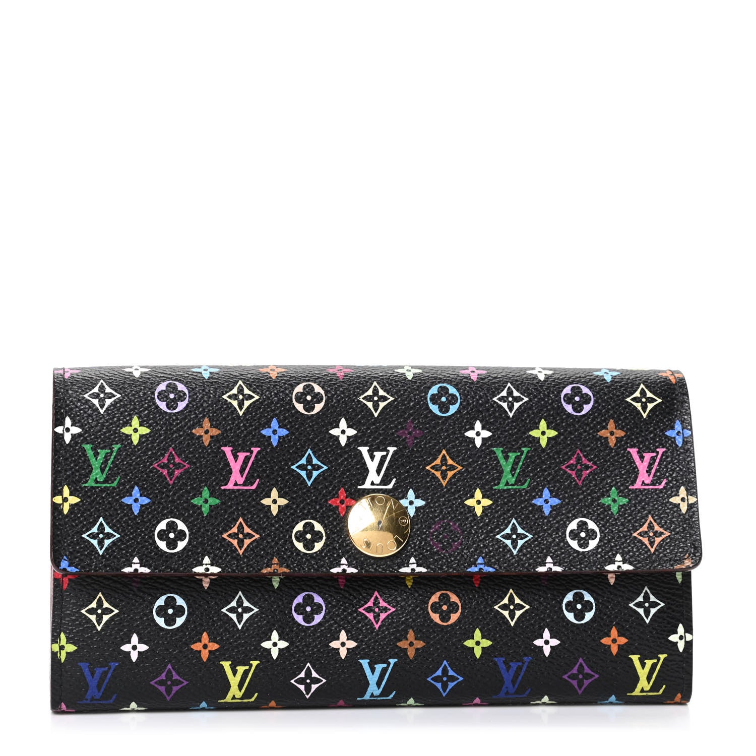Louis Vuitton Monogram Multicolor Sarah Wallet Black Grenade 1 of 7