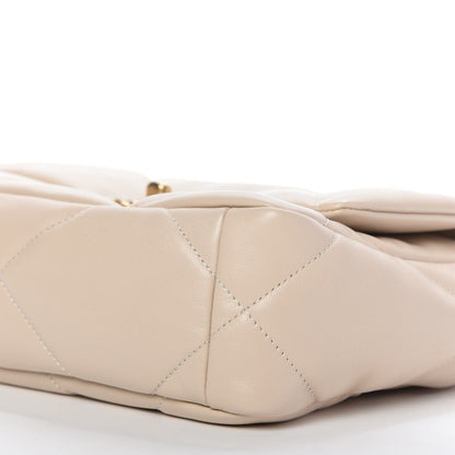 Chanel Goatskin Quilted Medium 19 Flap Beige 7 of 10