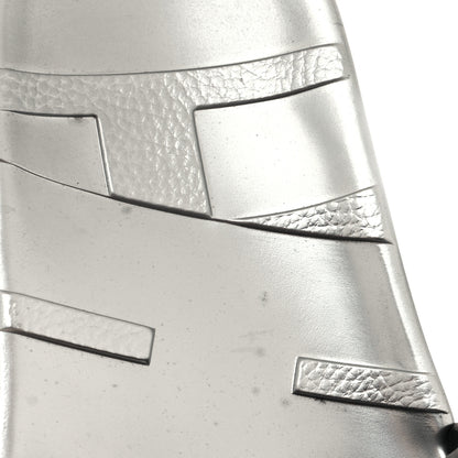 Jimmy Choo Metallic Rubber Logo Rey/F Slide Sandals 39 Silver Black 7 of 7