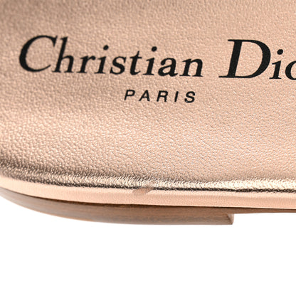 Christian Dior Cotton Laminated Calfskin Strass Embroidered Dway Slide Sandals 37.5 Rose Des Vents 9 of 11