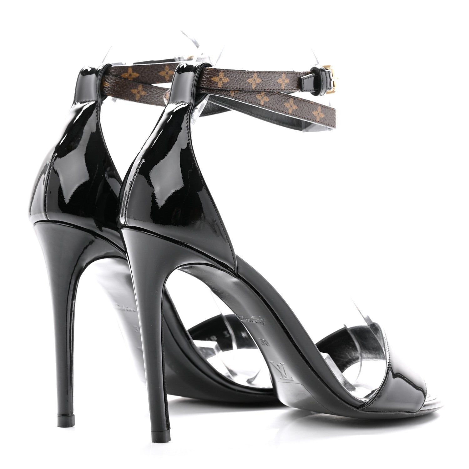 Louis Vuitton Patent Monogram Call Back Sandals 38 Black 4 of 13