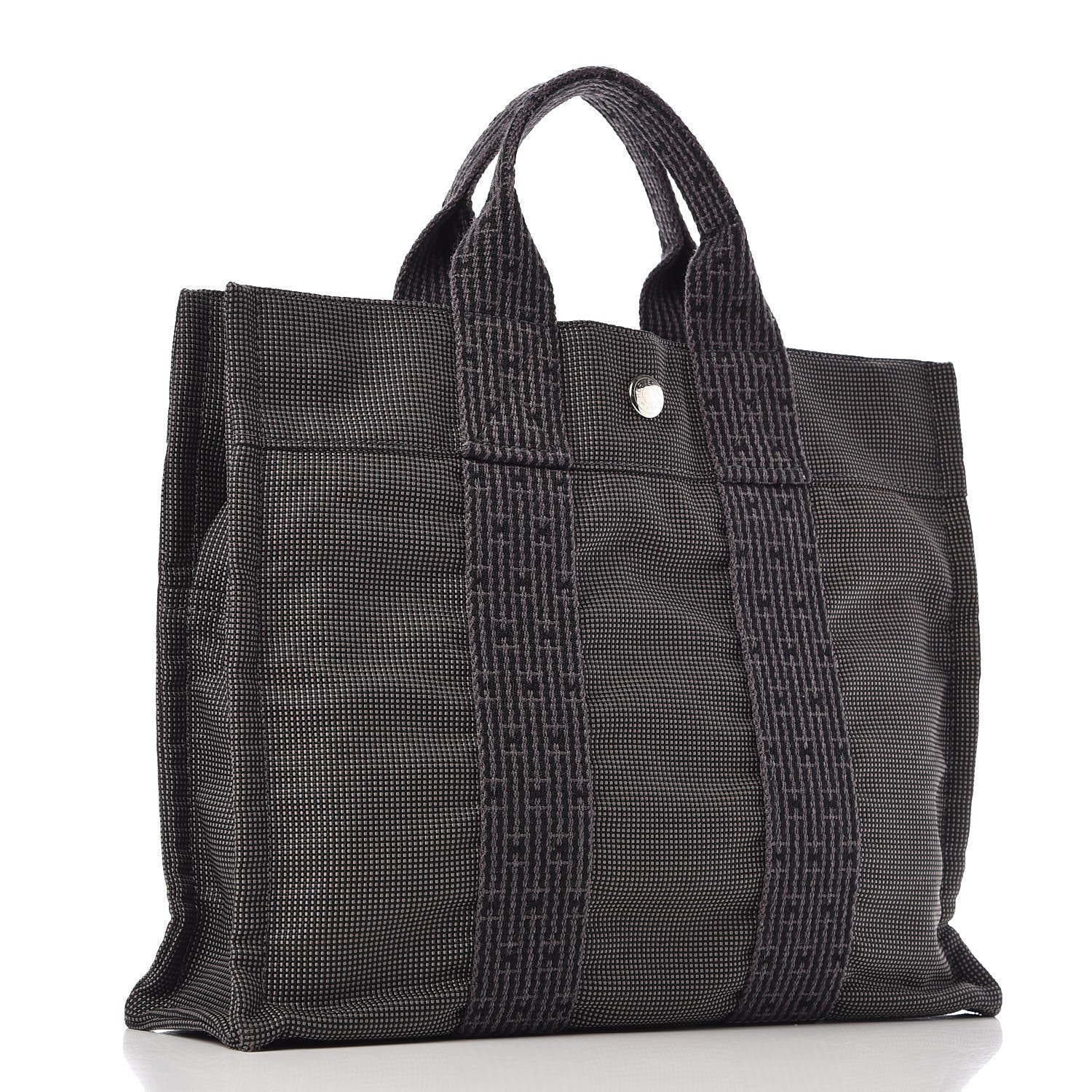 Hermes Canvas Herline PM Tote Grey 3 of 7