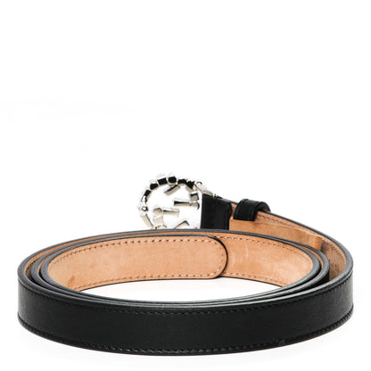 Gucci Calfskin Crystal Interlocking G Belt 105 42 Black 3 of 5