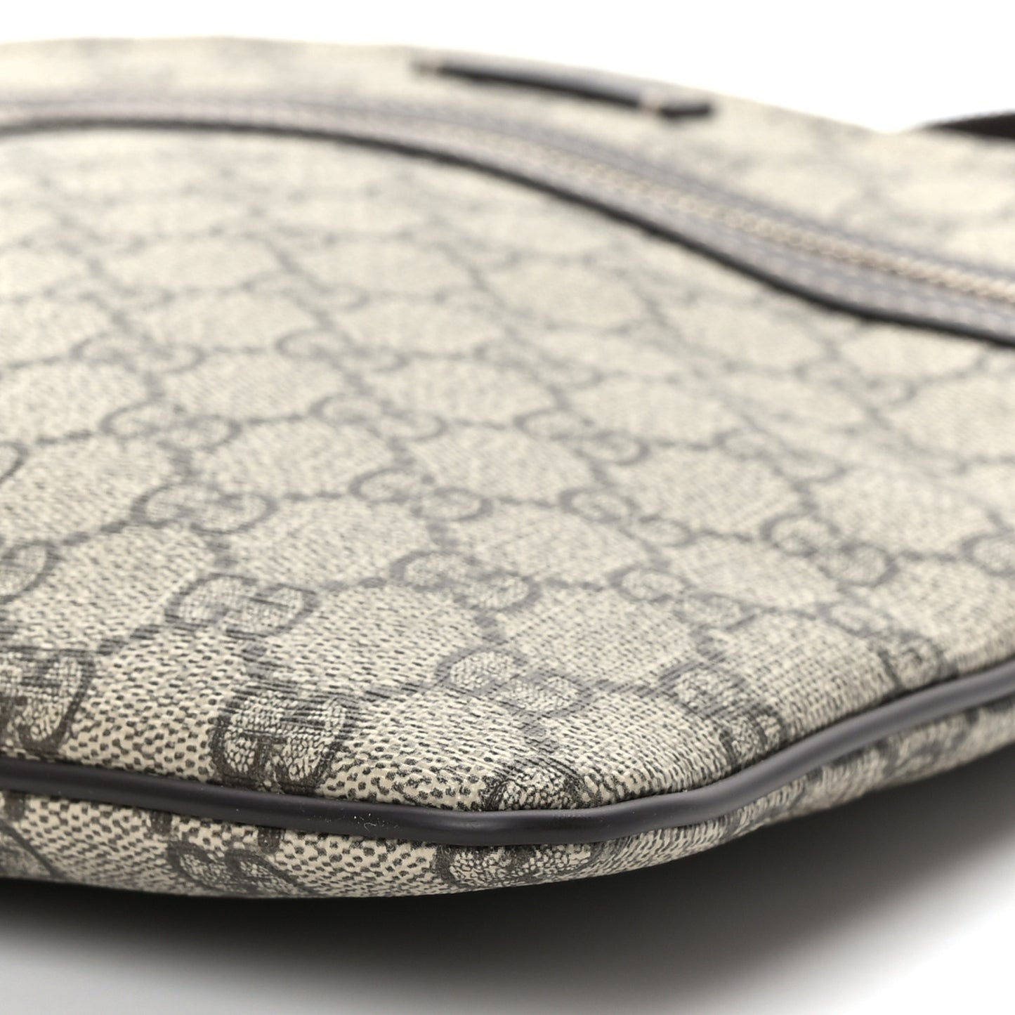 GG Supreme Monogram Selleria Calfskin Small Flat Side Zip Messenger Bag Beige Ebony Cocoa Dark Chocolate