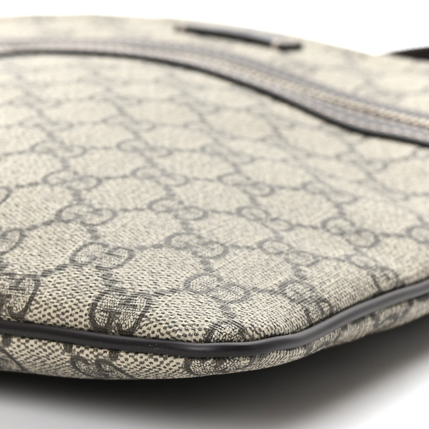 Gucci GG Supreme Monogram Selleria Calfskin Small Flat Side Zip Messenger Bag Beige Ebony Cocoa Dark Chocolate 10 of 10