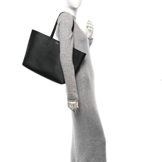 Calfskin Large Shopping Tote Black