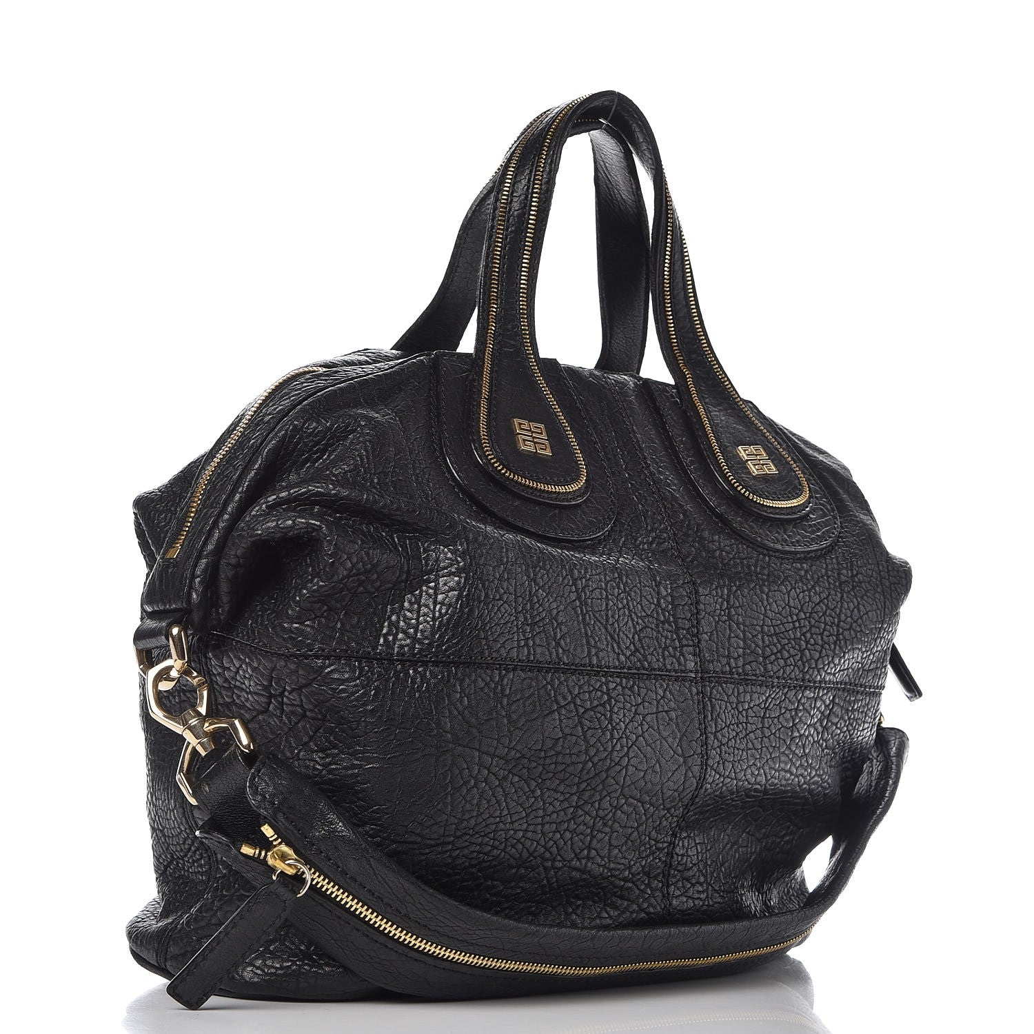 Givenchy Pebbled Lambskin Zip Animation Medium Nightingale Black 4 of 14
