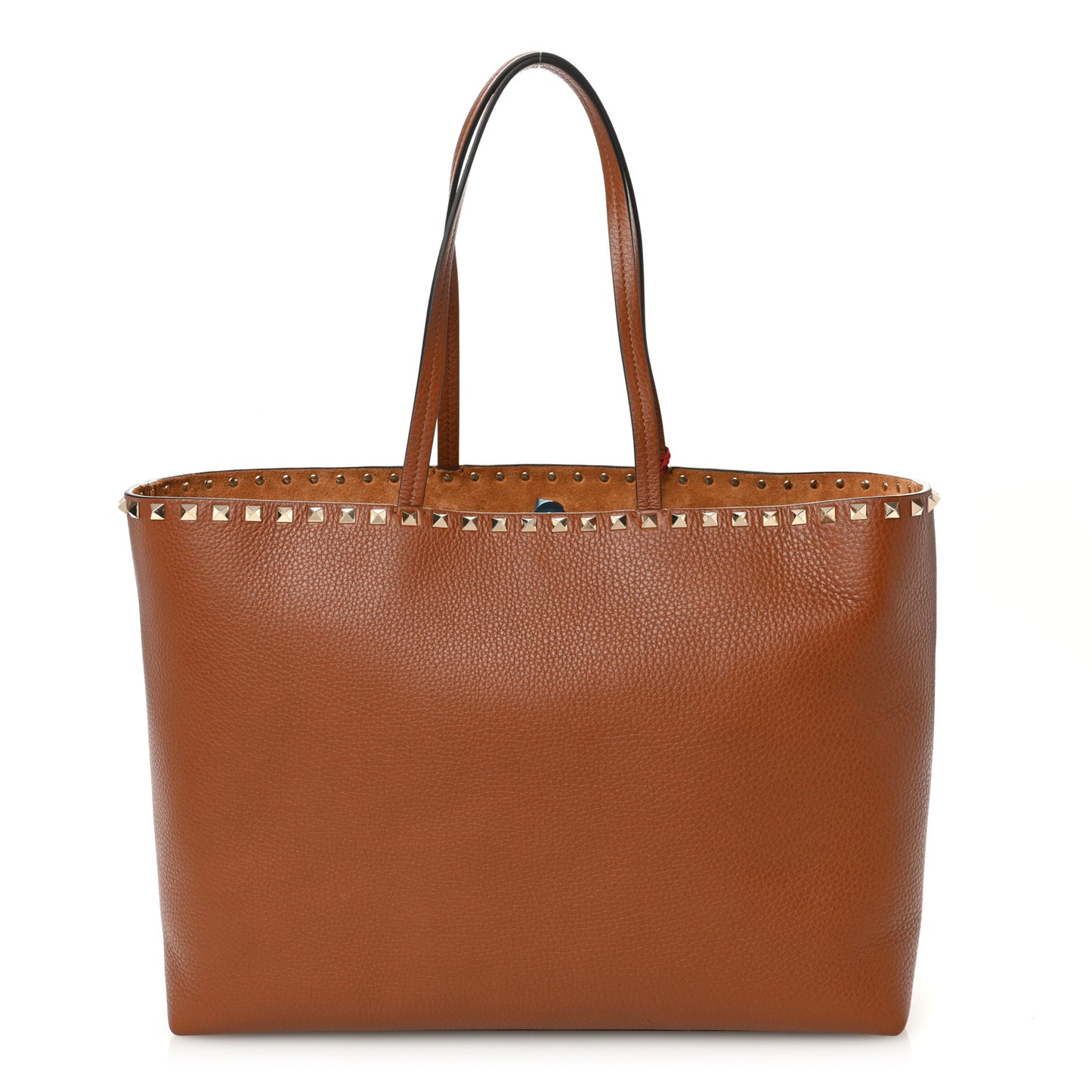 Grained Calfskin Rockstud Shoulder Tote Selleria