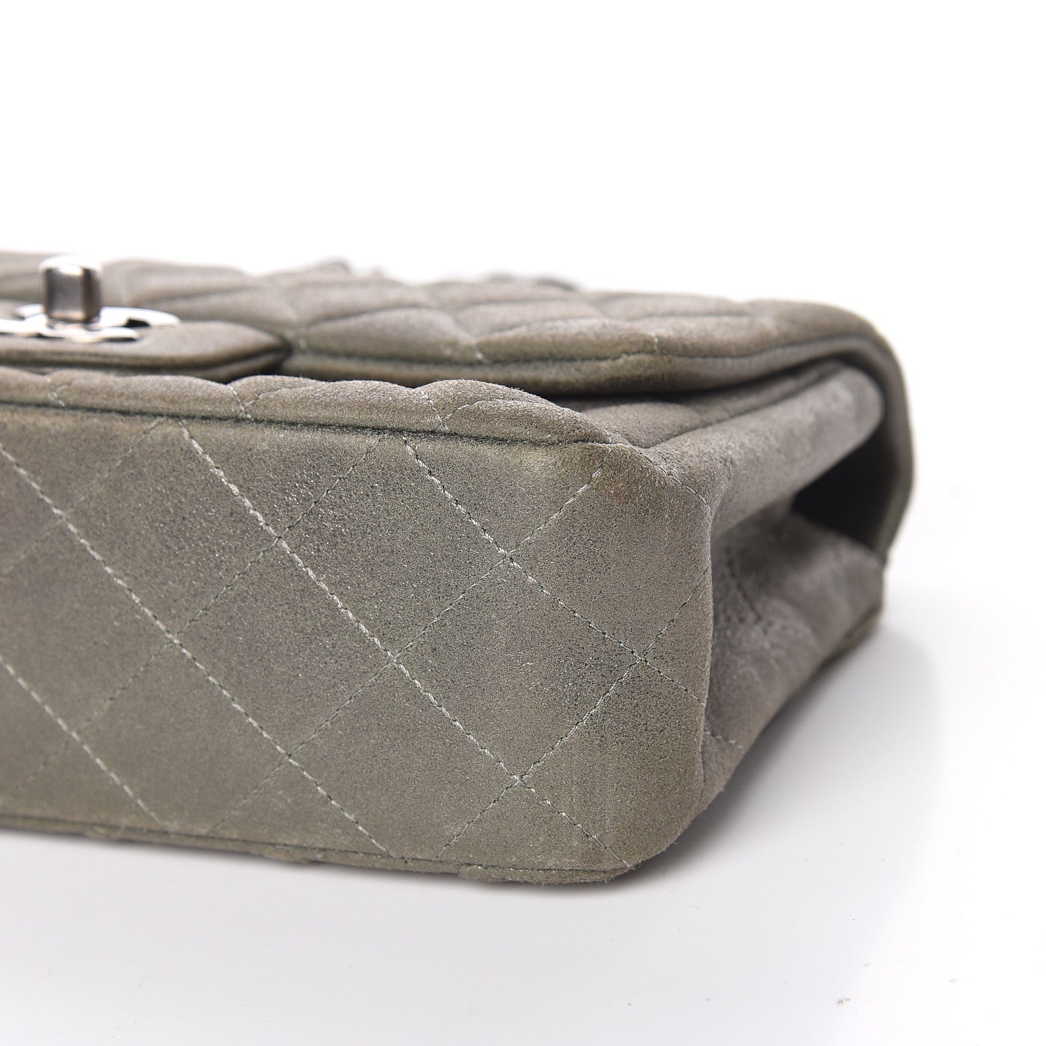 Chanel Iridescent Lambskin Quilted Mini Rectangular Flap Khaki 6 of 14