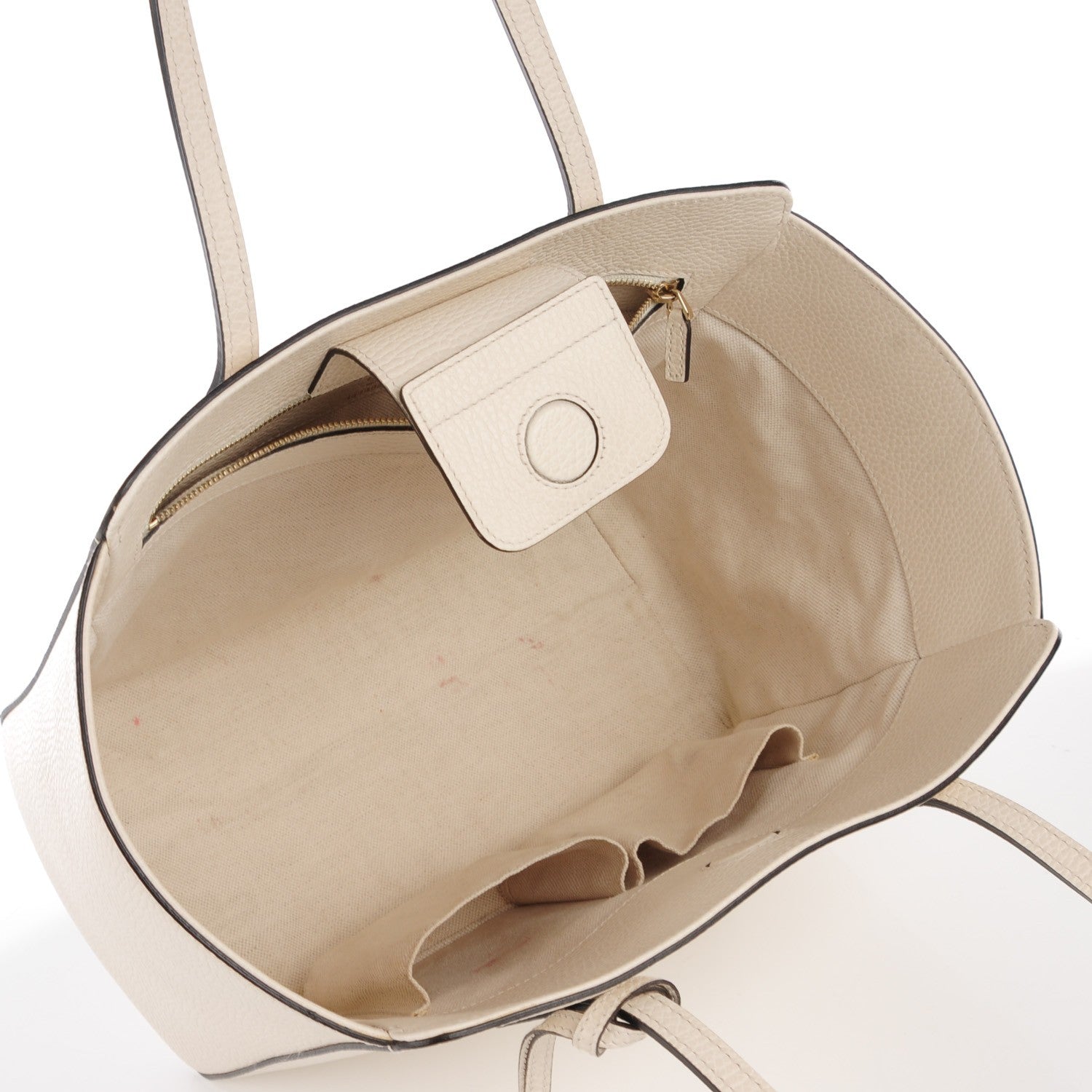 Gucci Dollar Calfskin Small Swing Tote Mystic White 6 of 6