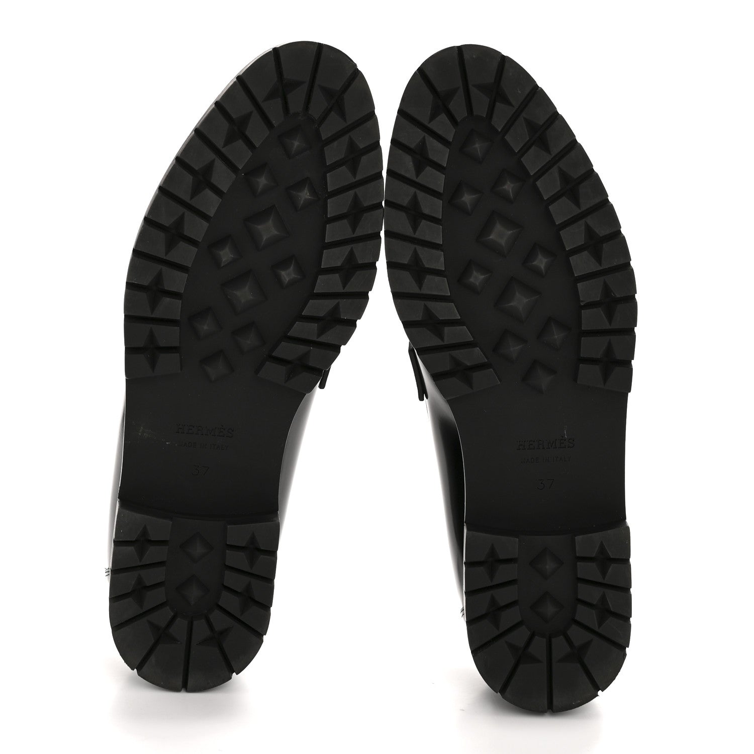 Hermes Calfskin Womens Faubourg Loafers 37 Black 6 of 10