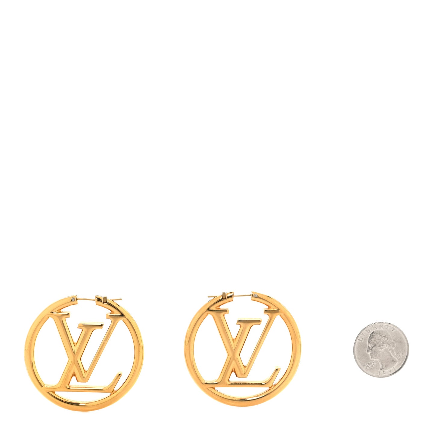 Metal Louise Hoop Earrings Gold
