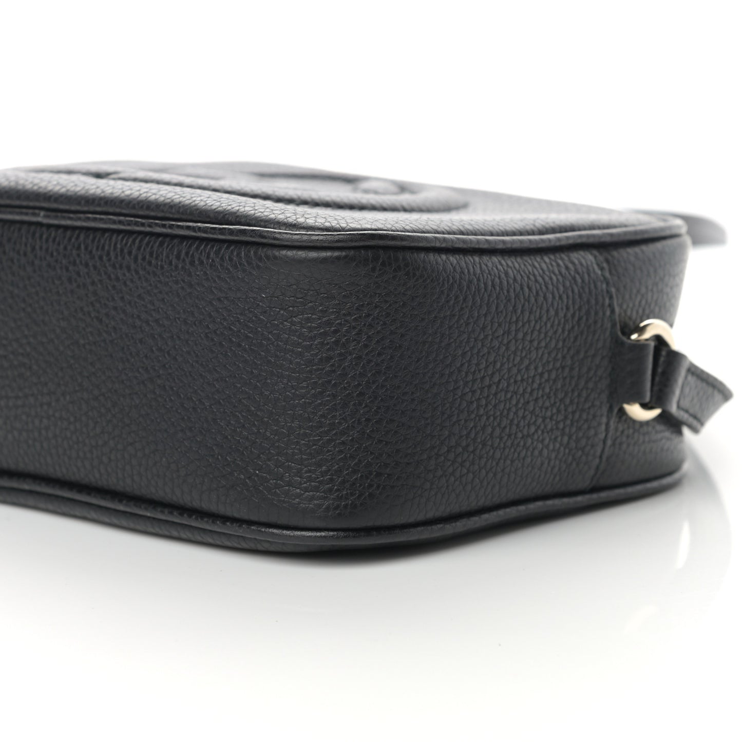 Pebbled Calfskin Small Soho Disco Bag Black