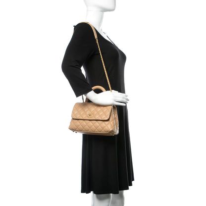 Chanel Caviar Quilted Mini Coco Handle Flap Beige 2 of 10