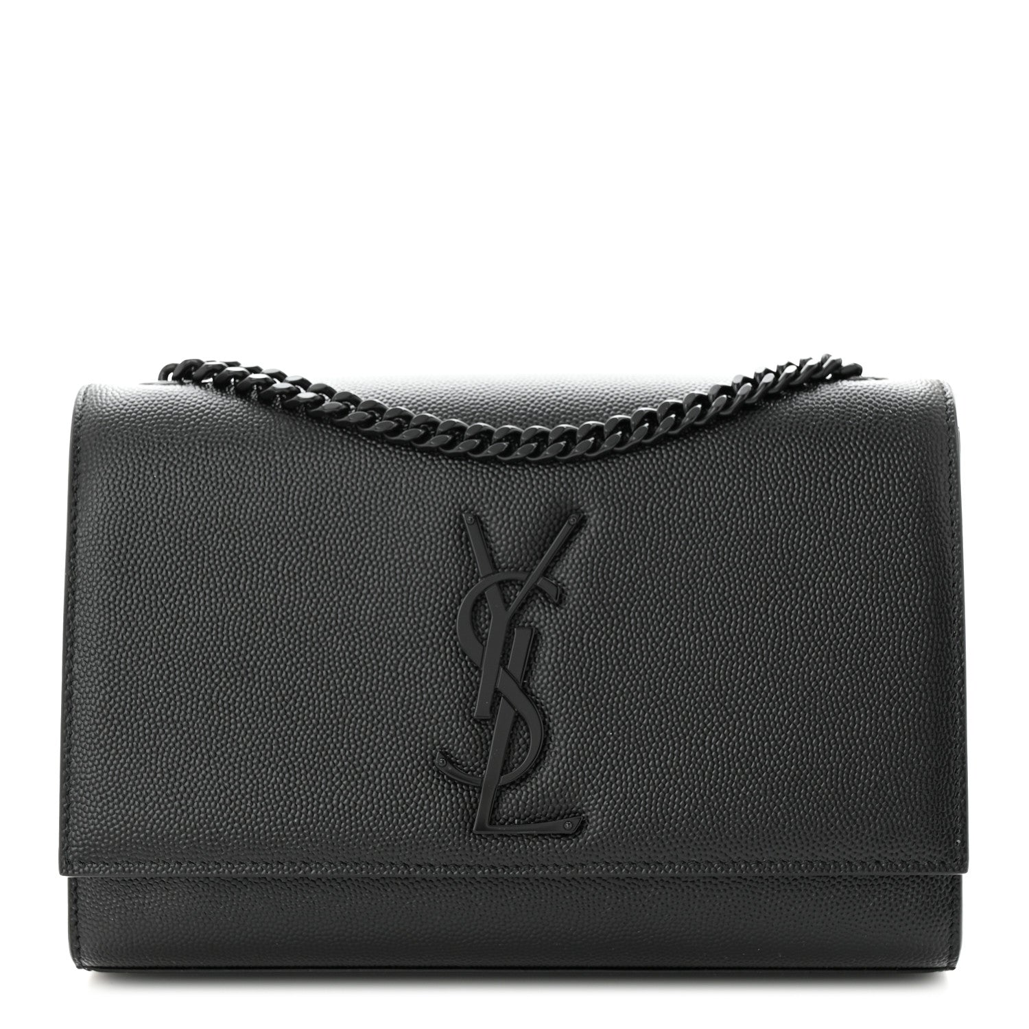 Saint Laurent Grain De Poudre Small Monogram Monochrome Kate Satchel Black 1 of 10
